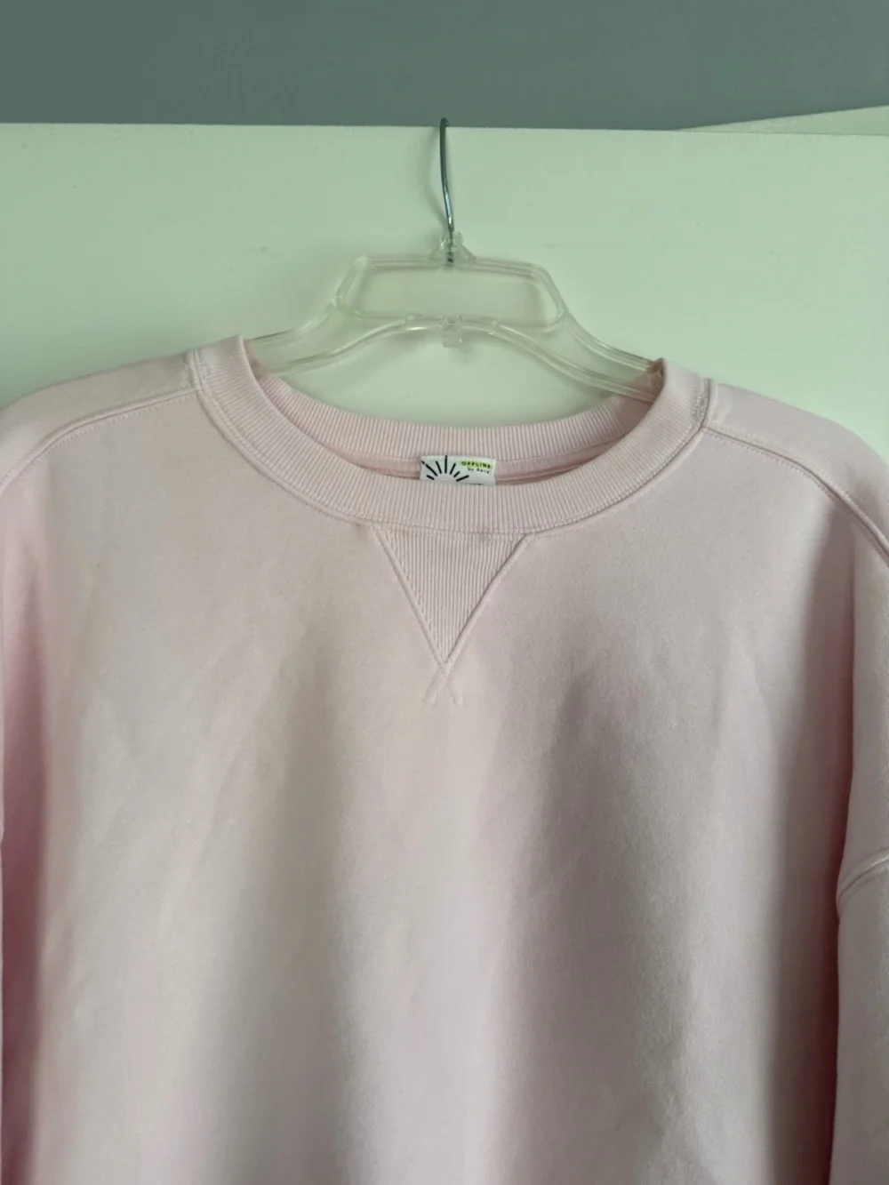 OFFLINE By Aerie Cloud Fleece Oversized Crewneck Sweatshirt - Pink Petal - Picture 5 of 14